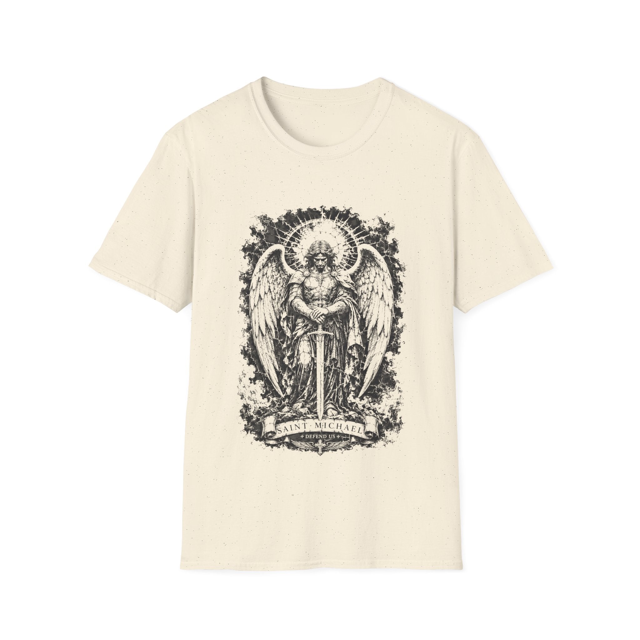 Saint Michael Defend Us Archangel Warrior Christian Catholic Spiritual Warfare Protection T-Shirt