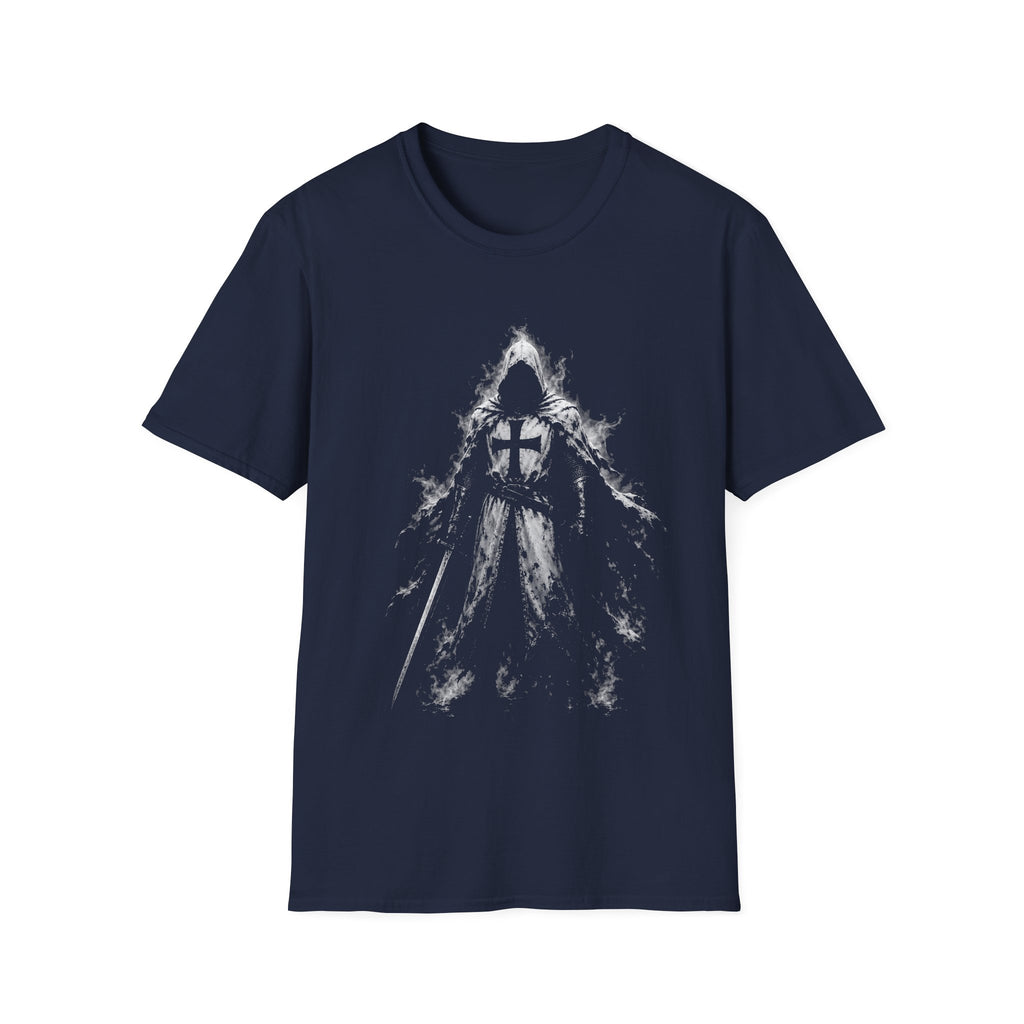 Dark Crusader Knight Templar Warrior With Sword Medieval Holy Cross Armor