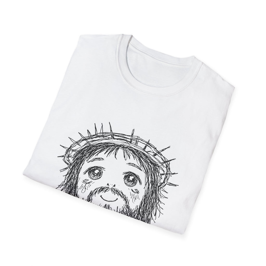 Cute jesus with crown of thorns kawaii christian faith anime style T-Shirt