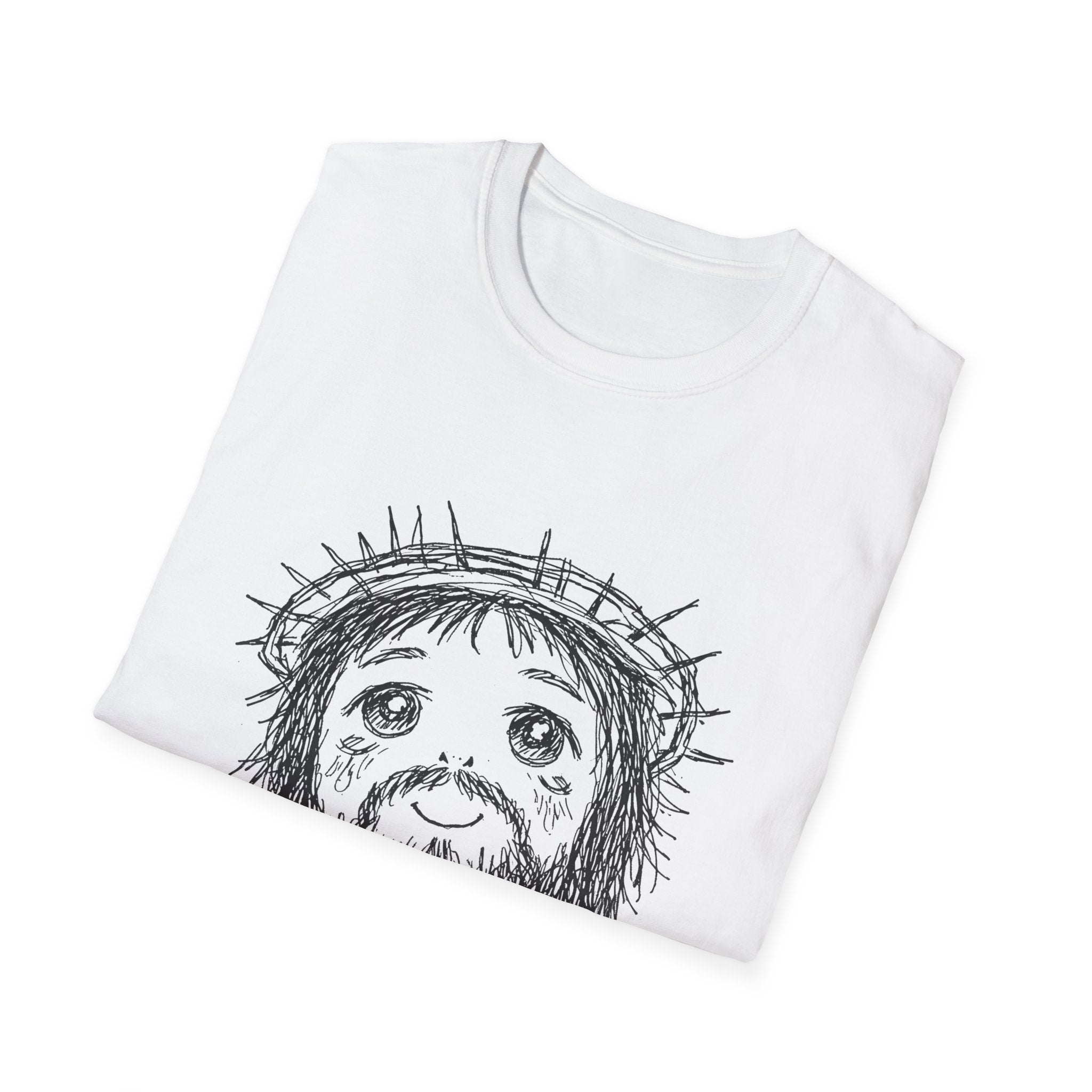 Cute jesus with crown of thorns kawaii christian faith anime style T-Shirt