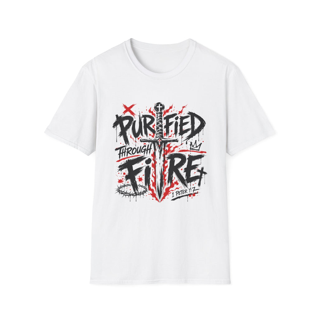 Purified Through Fire Christian Sword Cross 1 Peter 1 7 Bible Verse Faith