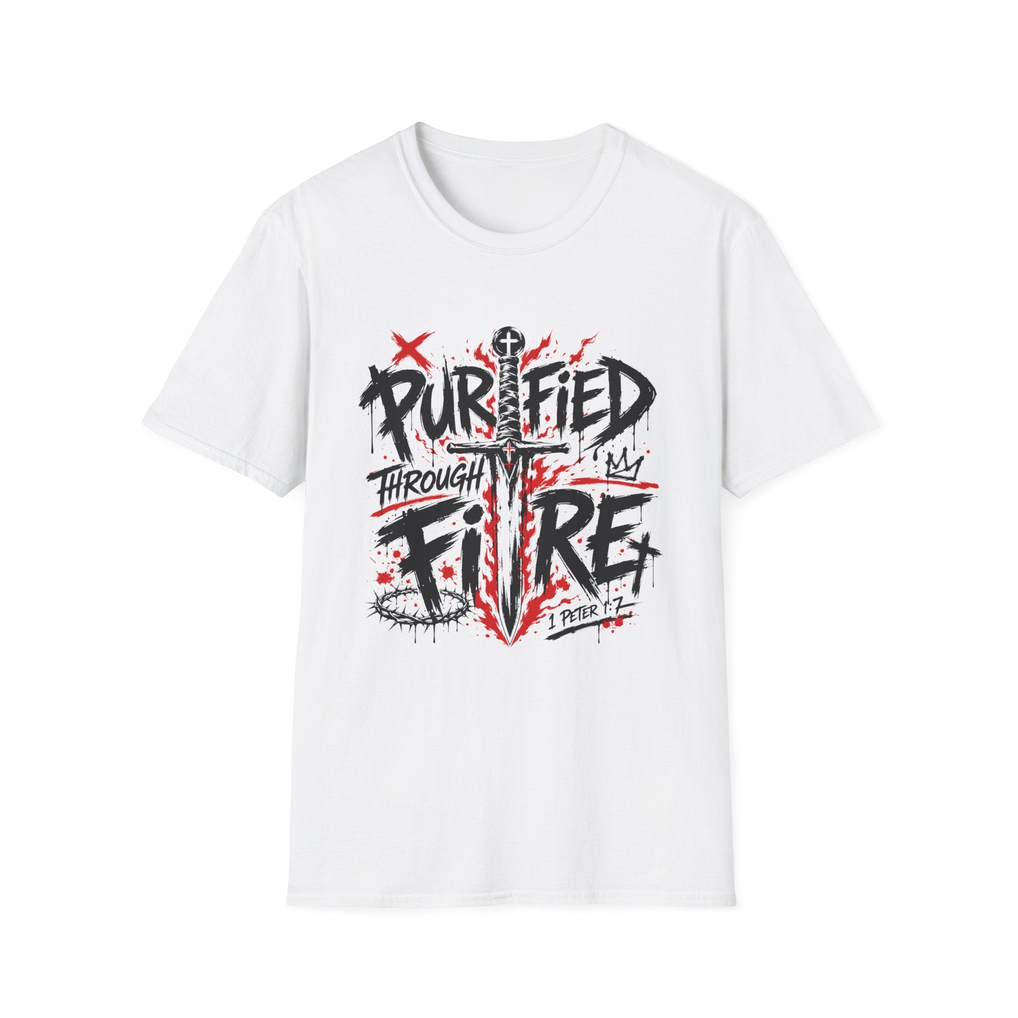 Purified Through Fire Christian Sword Cross 1 Peter 1 7 Bible Verse Faith