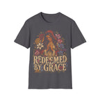 Redeemed By Grace Christian Faith Prayer And Flowers T-Shirt