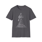 Psalm 23 4 even though i walk through the valley of shadow and death christian monk holding cross T-Shirt