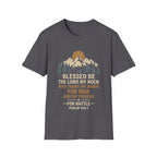 Blessed Be The Lord My Rock Who Trains My Hands For War And My Fingers For Battle Psalm 144 1 Christian Warrior Verse T-Shirt