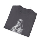 Virgin mary holding baby jesus sacred mother and child christian catholic iconic image T-Shirt