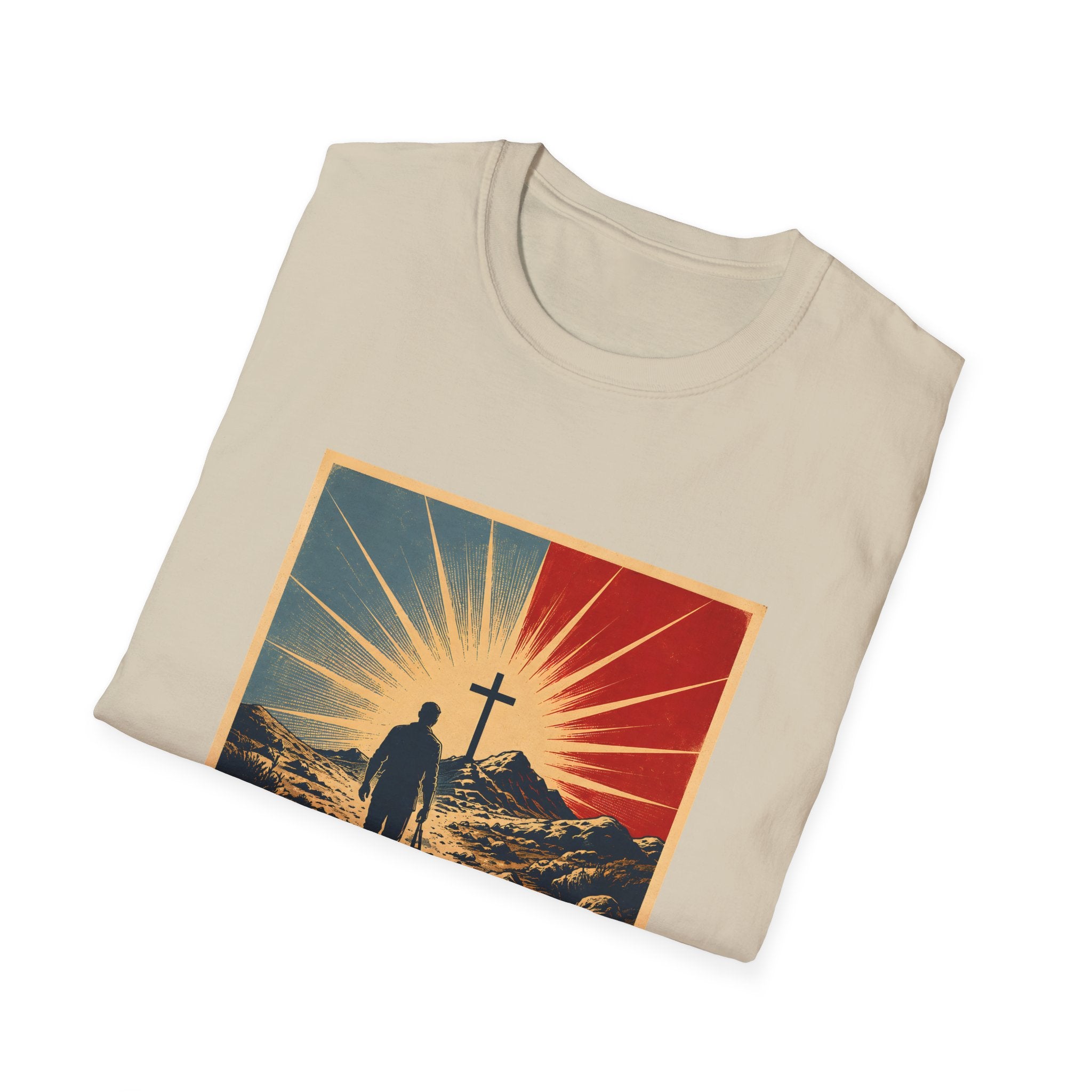 Walk By Faith Not By Sight Christian Cross Sunset Bible Verse Inspirational T-Shirt