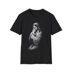 Virgin mary holding baby jesus sacred mother and child christian catholic iconic image T-Shirt