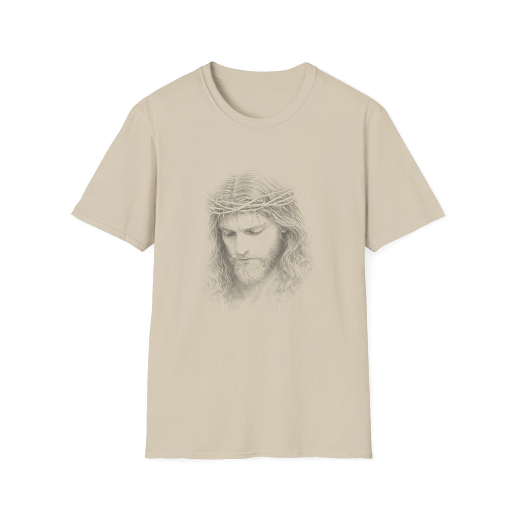 Jesus Christ Crown Of Thorns Portrait Christian Faith Lent And Easter Holy Week Religious Savior T-Shirt