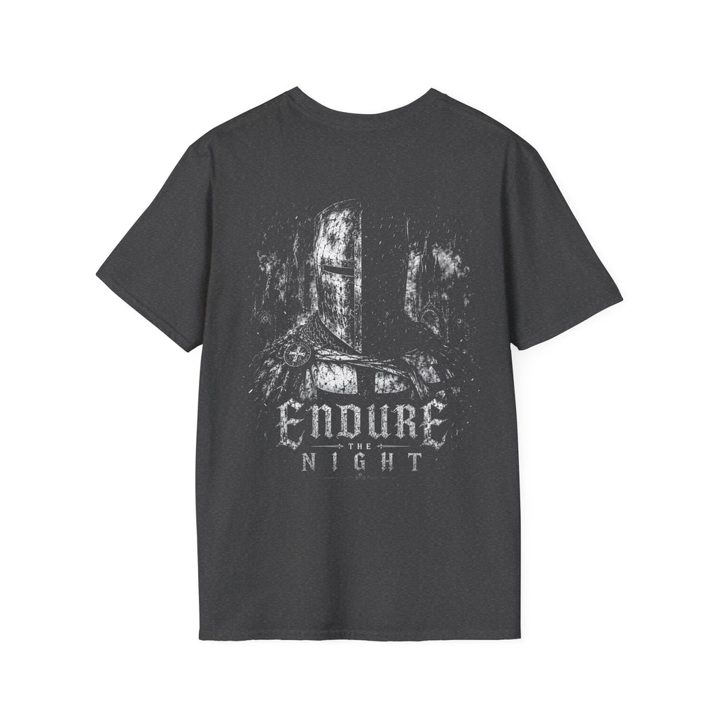 Endure The Night Medieval Knight Dark Gothic Warrior Crusader Fantasy T-Shirt