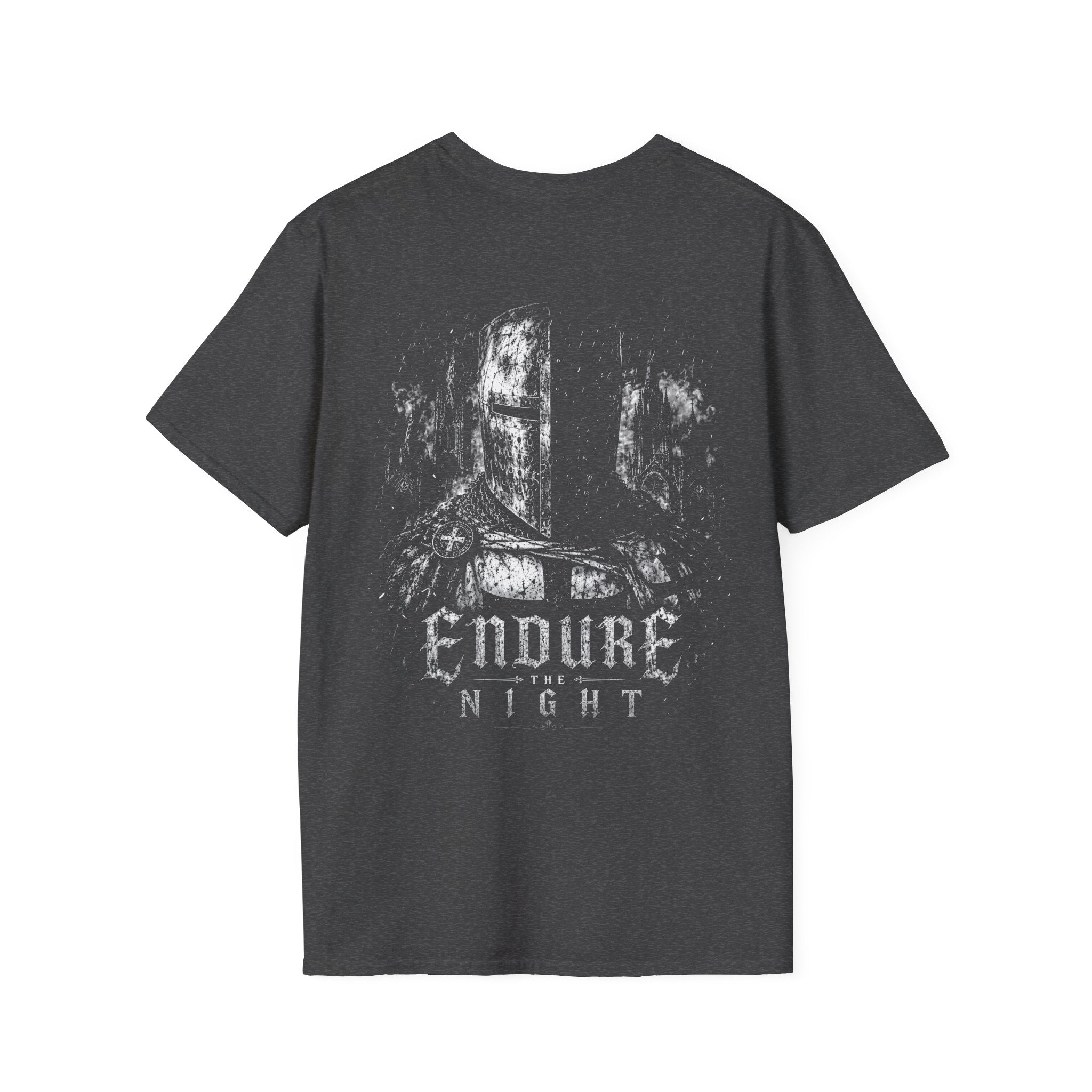 Endure The Night Medieval Knight Dark Gothic Warrior Crusader Fantasy T-Shirt