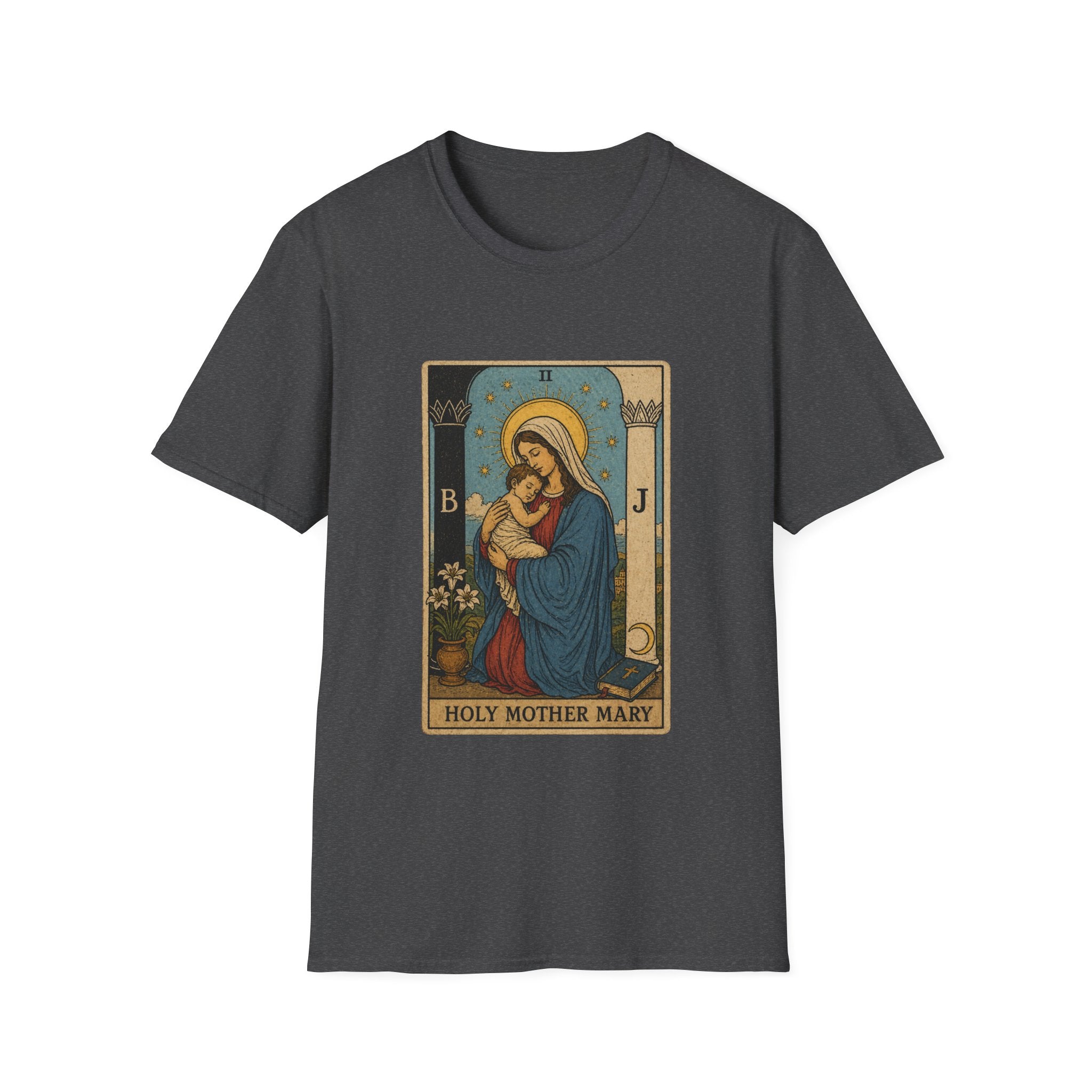 Holy mother mary vintage catholic art icon with baby jesus T-Shirt