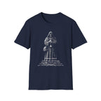 Psalm 23 4 even though i walk through the valley of shadow and death christian monk holding cross T-Shirt