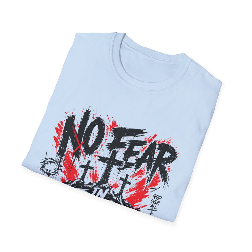 No Fear In Faith God Over All Romans 8 31 Christian Cross Victory T-Shirt