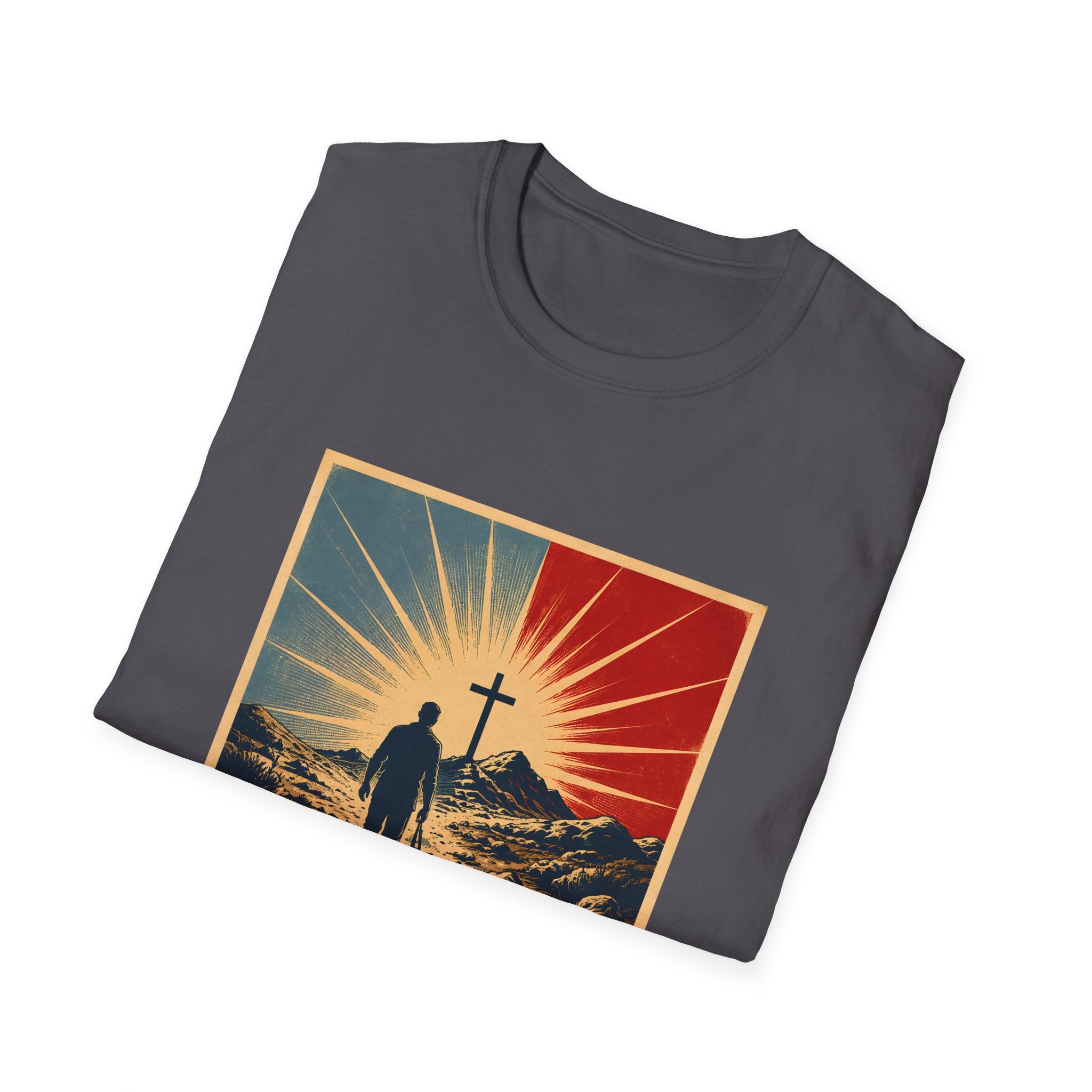Walk By Faith Not By Sight Christian Cross Sunset Bible Verse Inspirational T-Shirt