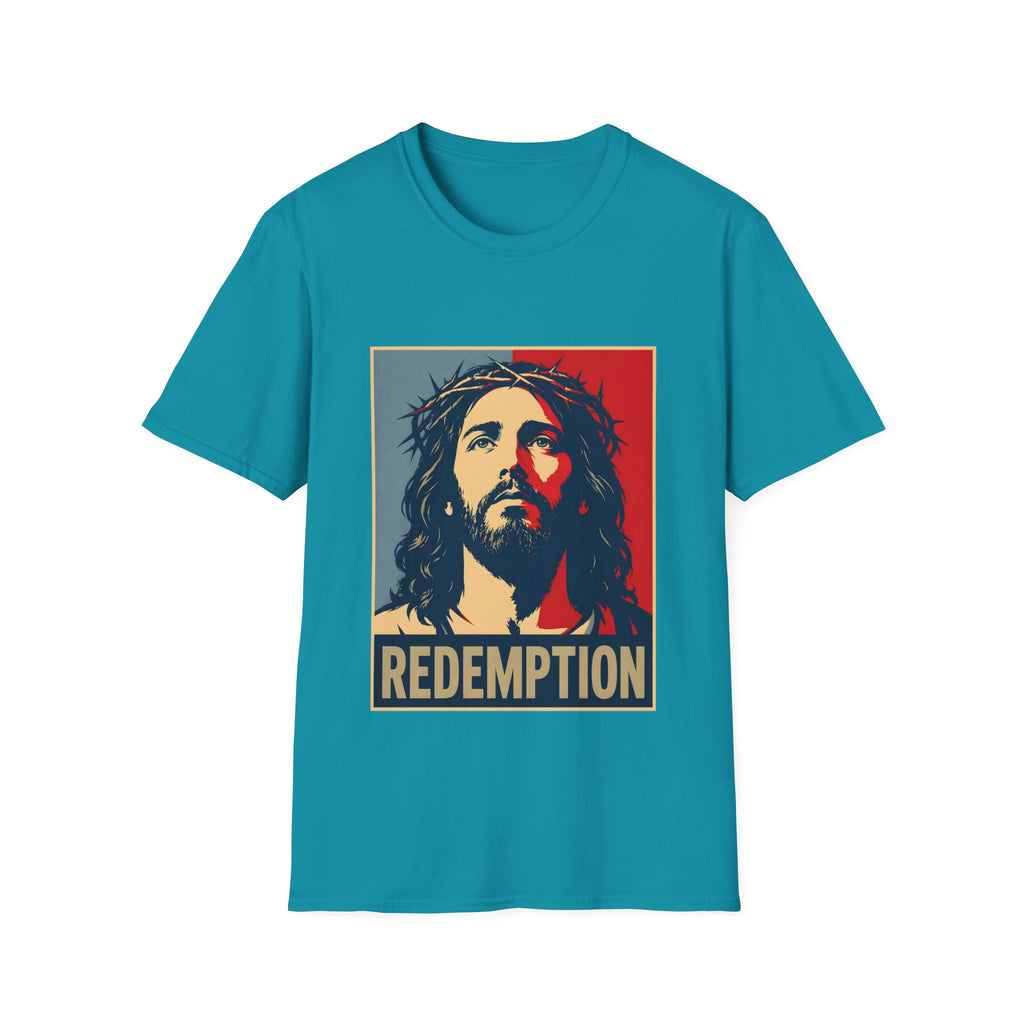 Redemption Jesus Christ Crown Of Thorns Christian Faith Hope Inspirational Savior Art Poster Style Religious Redemption T-Shirt