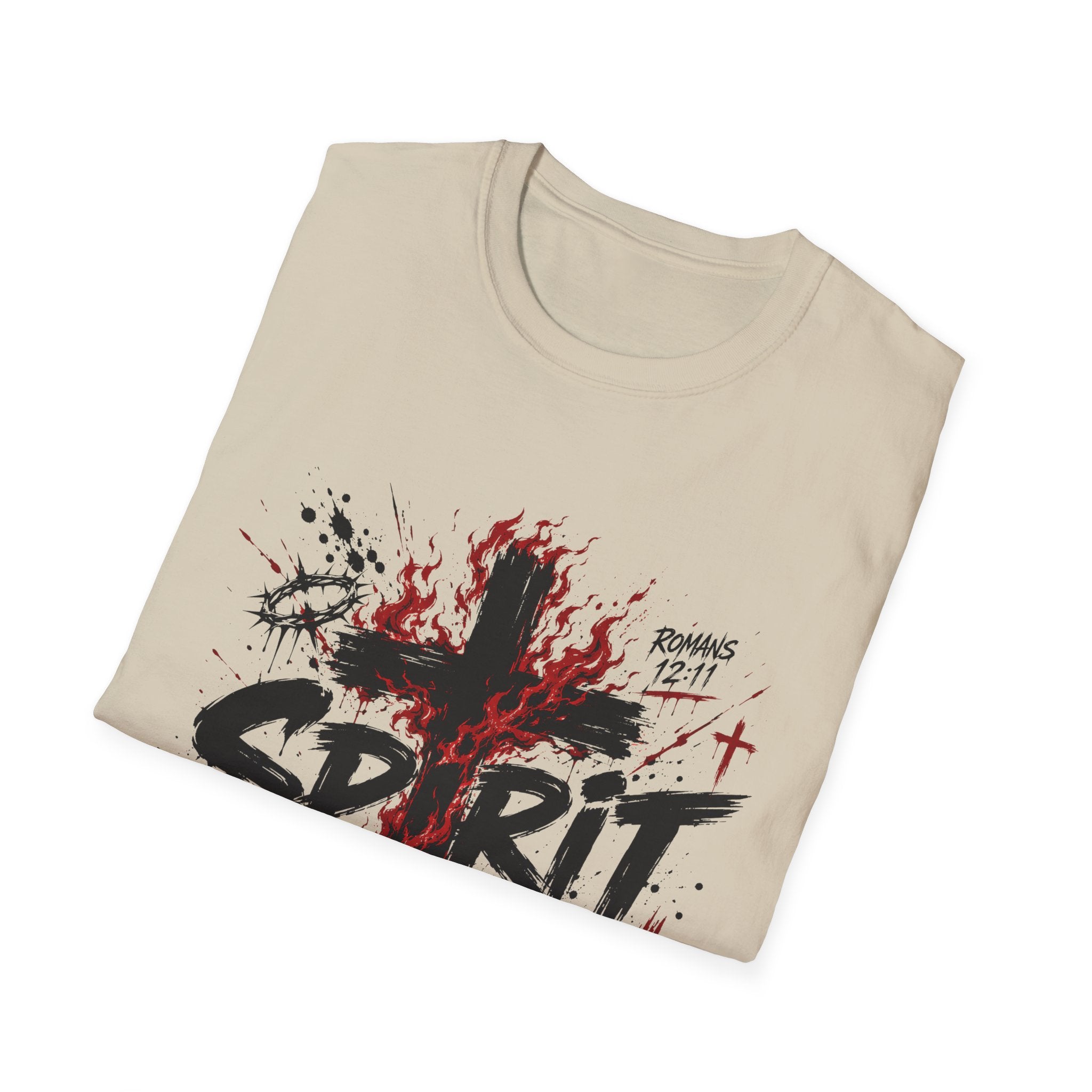 Spirit Ignition Romans 12 11 Fiery Christian Cross Worship Revival Faith T-Shirt