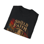 The Shield Of Faith Ephesians 6 16 Put On The Full Armor Of God Christian Warrior Cross Emblem T-Shirt