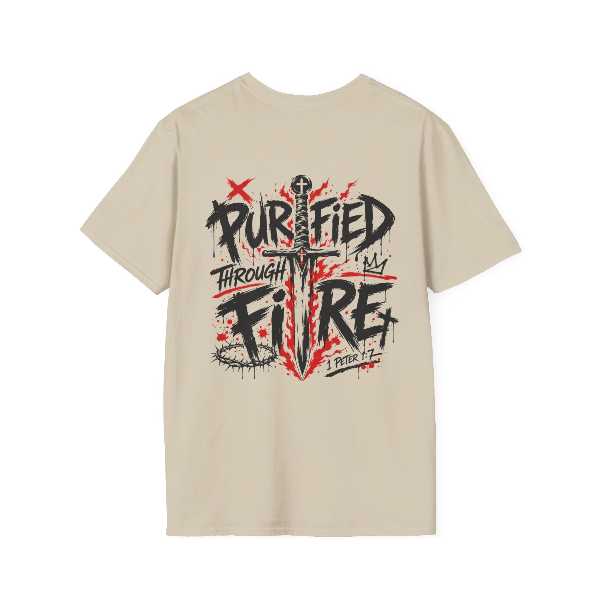 Purified Through Fire Christian Sword Cross 1 Peter 1 7 Bible Verse Faith