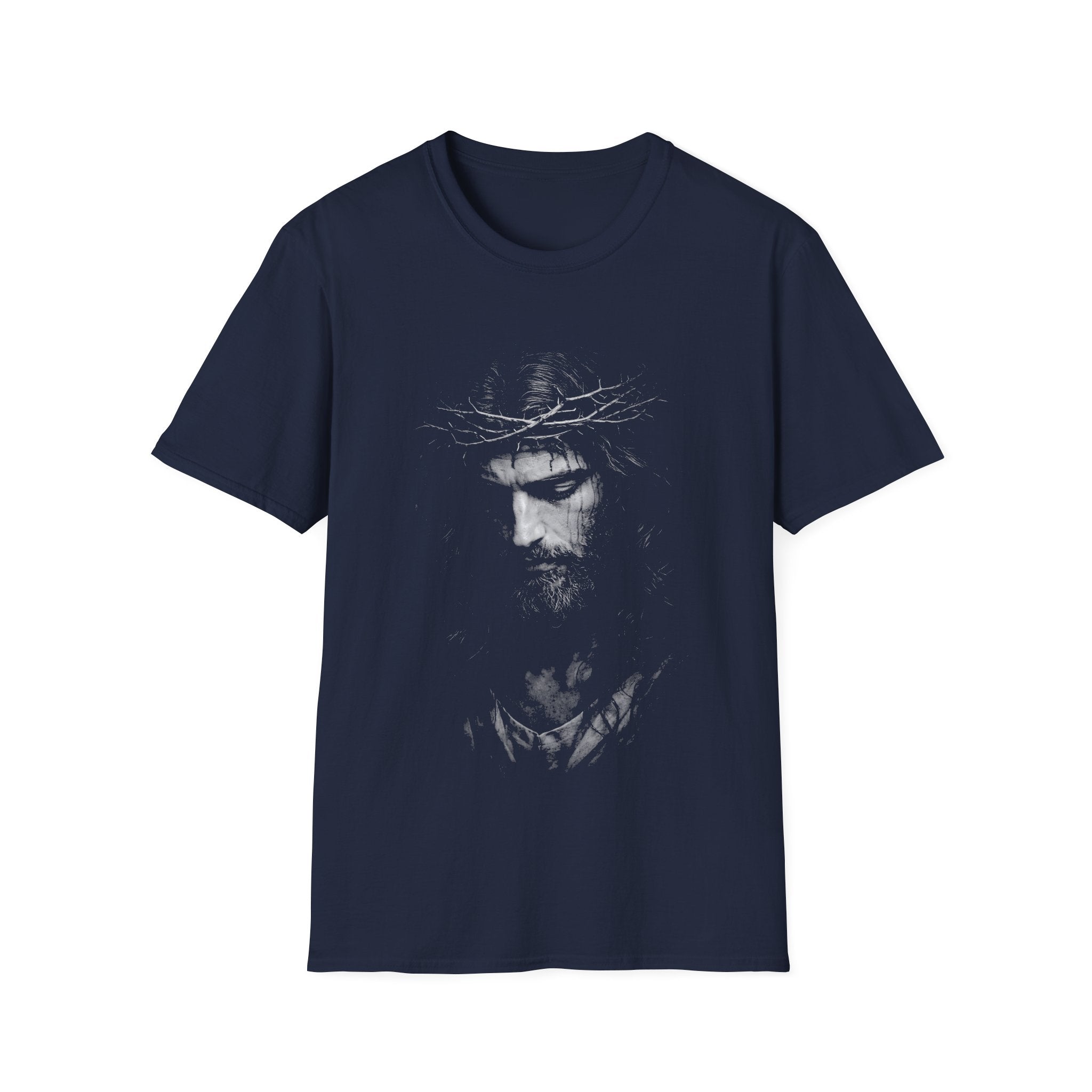 Jesus Christ Crown Of Thorns Portrait Christian Faith Lent And Easter Holy Week Religious Savior T-Shirt